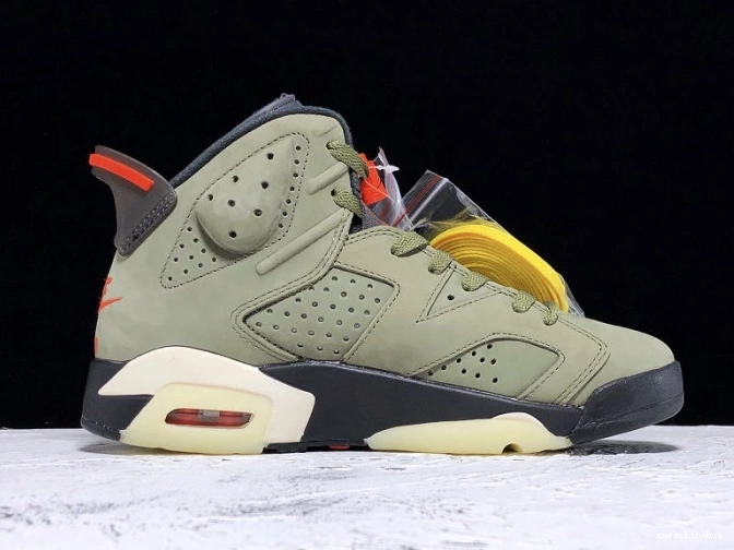 Travis 6 Olive Scott x Medium Jordan Air CN1084-200 0727